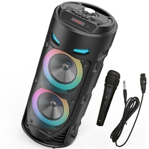 Портативная Bluetooth-колонка Sing-e ZQS4239 с LED-подсветкой / Беспроводная колонка для вечеринок с микрофоном 30W