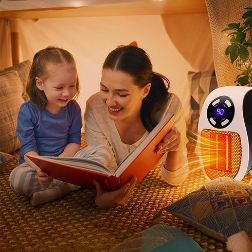Портативний обігрівач 500W, Portable Heater з дисплеєм / Настінний електрообігрівач