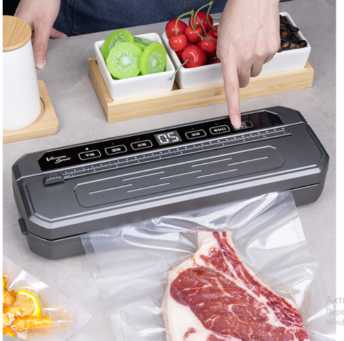 Вакуумный упаковщик универсальный Food Vaccum Sealer 65 kPa 6 режимов, Черный