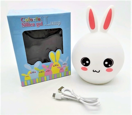 Дитячий нічник Rabbit Silicone Lamp LED Зайчик силіконовий на акумуляторі