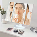 Зеркало настольное тройное косметическое с подсветкой для макияжа 22 LED Белое