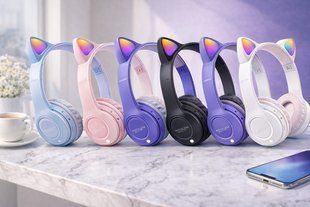 Бездротові навушники з котячими вушками та лід підсвічуванням Cat Ear Y47 Led, Bluetooth навушники з мікрофоном