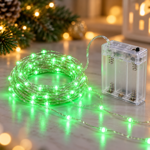 Гирлянда-роса Copper Wire 100G-1 Battery на батарейках 10м Зеленая