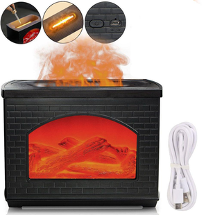 Увлажнитель воздуха Камин с эффектом пламени Fireplace Humidifier 270 мл / Ночник аромадифузор с имитацией огня и светодиодной подсветкой USB