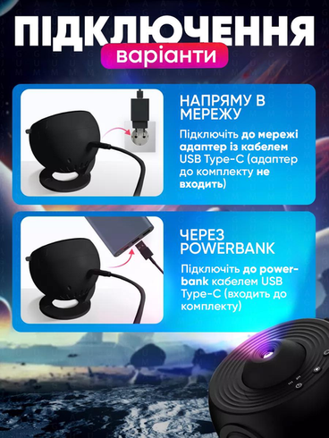 Домашній планетарій + 13 картриджів нічник проектор зоряного неба галактика зі змінними картриджами, Черный
