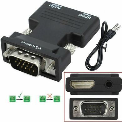 Конвертер с HDMI на VGA OUT Black, Черный