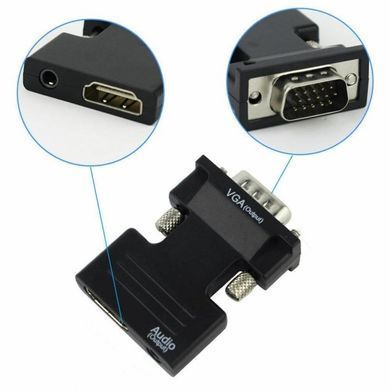 Конвертер с HDMI на VGA OUT Black, Черный