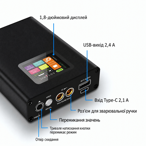 Мини аппарат точечной сварки Docreate 30 Gear / Сварочный аппарат с LCD-дисплем 5000 mAh 6&ndash;800 А