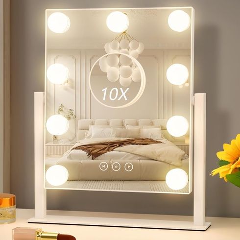 Квадратное зеркало для макияжа с LED подсветкой 9 LED AND XL-1920
