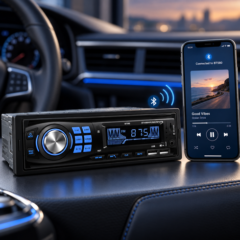 Автомагнитола MP3 580BT / Автомагнитола 1 DIN / Магнитола в авто с Bluetooth
