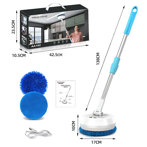 Беспроводная аккумуляторная швабра с двумя насадками Wireless Cleaner AA102 /Аккумуляторная швабра для дома
