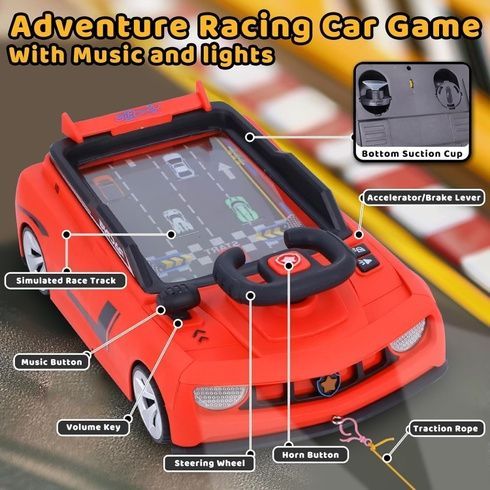 Дитячий симулятор водіння / Ігровий гоночний симулятор Adventure Racing Car 909E Червоний