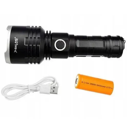 Фонарь X-Balog BL-531-P90 1х26650 8800mah USB/microUSB/ 3хААА R3 функция Power Bank