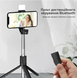 Селф палиця, штатив-монопод для телефону з Bluetooth пультом та LED світлом Selfie Stick DF-01S AND 5222 (чорний)