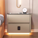 Тумба QYJXF02 из экокожи с LED подстветкой, USB, датчик движения, беспроводная зарядка, Bluetooth-аудио Белая