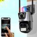 Вулична охоронна поворотна 4G камера Dual Lens Zoom 8MP сирена, зум