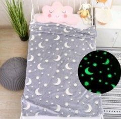 Детский плед-покрывало светящийся в темноте Magic Blanket 150 см * 200 см Серый