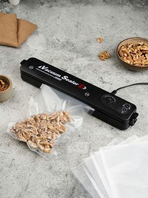 Вакууматор Vacuum Sealer вакуумный упаковщик для еды, бытовой вакууматор черный , Черный