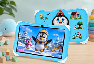 Детский планшет Meijiahui K1 Android-15 Penguin / Планшет 7" 6GB/128GB / Детский планшетный ПК с экраном 7 дюймов Синий