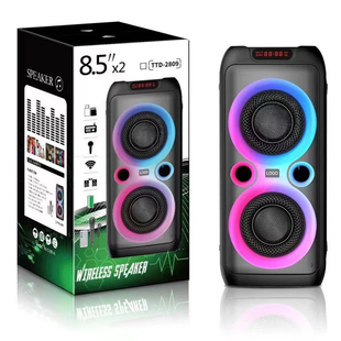 Колонка Bluetooth Wireless Speaker TTD-2809, 20Вт с караоке микрофоном и пультом управления и подсветкой