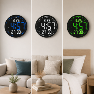 Часы Blue/White/Green 2828 + Пульт / Часы на стену от 220В / LED часы