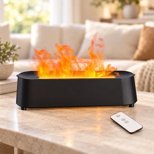 Увлажнитель воздуха Flame Diffuser Humidifier 200 мл / Аромадиффузор с эффектом пламени LED-подсветка + пульт