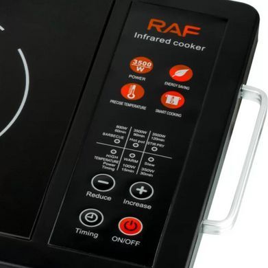 Электроплита инфракрасная 1 конфорка 3500Вт RAF R8006B, Черный