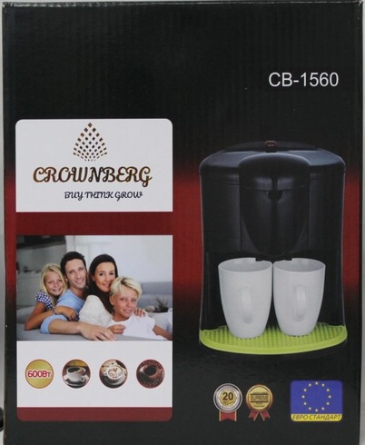 Крапельна кавоварка Crownberg CB-1560 600 Вт з чашками