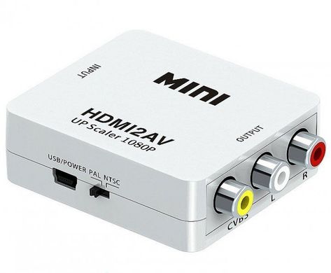 Конвертер HDMI to AV (RCA) Donli av 001 відео та звук (4273), Білий