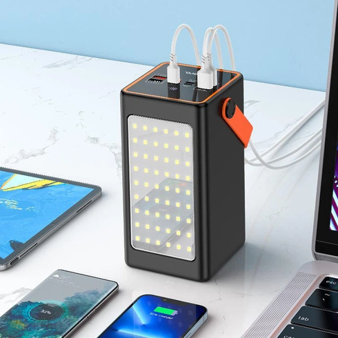 Повербанк с фонарем 90000mAh 22.5W Hoco J107 Super 333Wh PD20W 4xUSB/Type-C/MicroUSB
