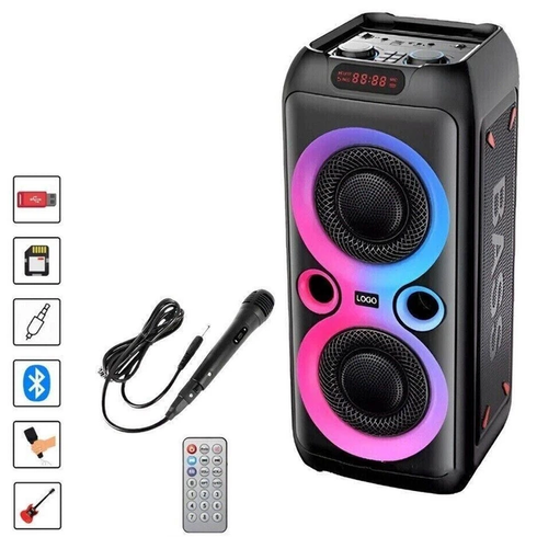 Колонка Bluetooth Wireless Speaker TTD-2809, 20Вт с караоке микрофоном и пультом управления и подсветкой