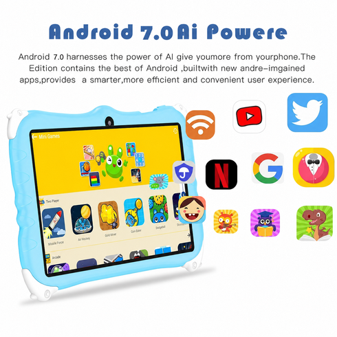 Детский планшет Meijiahui K1 Android-15 Penguin / Планшет 7" 6GB/128GB / Детский планшетный ПК с экраном 7 дюймов Синий
