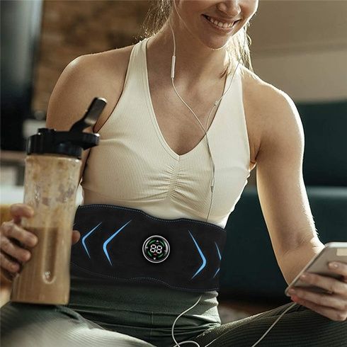 Міостимулятор &ndash; пояс EMS+ для м'язів преса / Імпульсний електромасажер для живота / USB заряджання