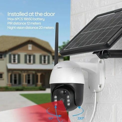 Поворотна вулична IP Solar камера PTZ відеоспостереження із сонячною панеллю WI-FI