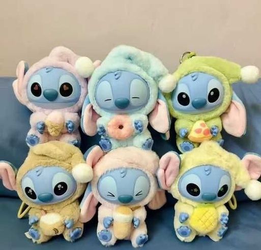 Мягкая коллекционная игрушка-сюрприз брелок Стич/Stitch Labubu 15см (цвет и вид случайный)