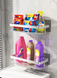 Металева полиця для ванної самоклеюча Bathroom shelf до 10 кг GREY