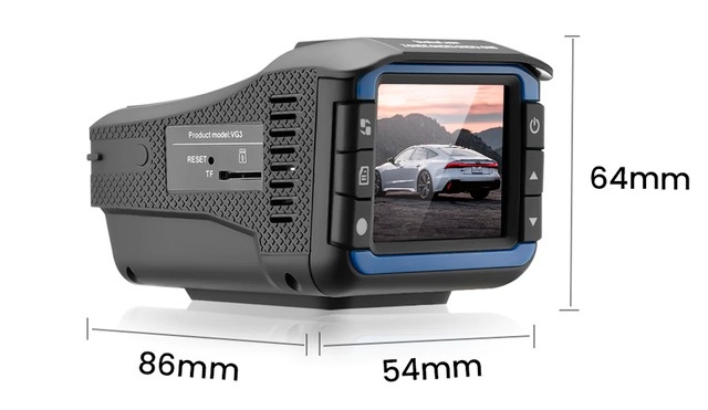 Автомобільний відеореєстратор з антирадаром та камерою з кутом огляду 140 градусів HD 720P