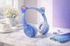 Беспроводные наушники с кошачьими ушками и лед подсветкой Cat Ear Y47 Led, Bluetooth наушники с микрофоном Синий