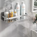 Металева полиця для ванної самоклеюча Bathroom shelf до 10 кг GREY