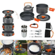 Набор туристической посуды Camping cooking со столовыми приборами 10 в 1  / Набор посуды для похода, пикника и рыбалки
