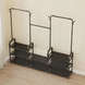 Стойка-вешалка для одежды и обуви Model1BLACK &mdash; 164&times;137&times;26см, 11полок, 4крючка, напольная, нержавеющая сталь