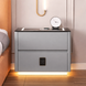 Тумба QYJXF02 из экокожи с LED подстветкой, USB, датчик движения, беспроводная зарядка, Bluetooth-аудио Серая