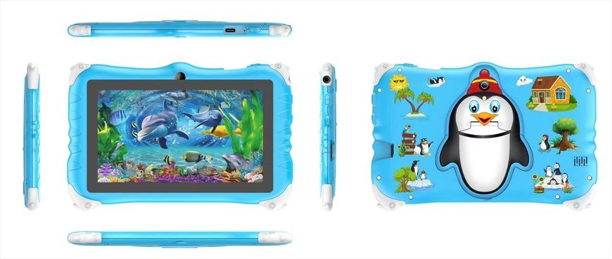 Детский планшет Meijiahui K1 Android-15 Penguin / Планшет 7" 6GB/128GB / Детский планшетный ПК с экраном 7 дюймов Синий
