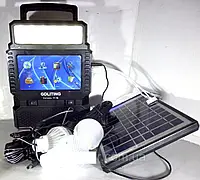 Портативна сонячна станція gdLite GD-8086 / сонячна панель з міні телевізором повір банк, Черный