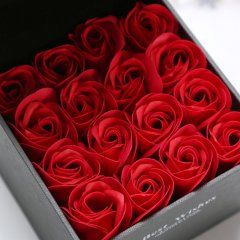 Набор розы из мыла Best Wishes , в шкатулке с отделением для украшений, Красный