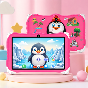 Детский планшет Meijiahui K1 Android-15 Penguin / Планшет 7" 6GB/128GB / Детский планшетный ПК с экраном 7 дюймов Розовый