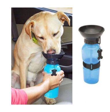 Дорожная бутылка, поилка для собак Aqua Dog 550 мл, Голубой