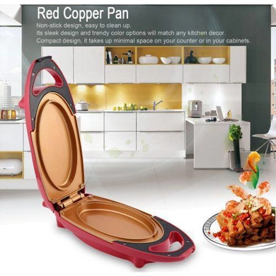 Електрична сковорода для дому As Seen on TV Red Copper 5 Minute Chef, Червоний