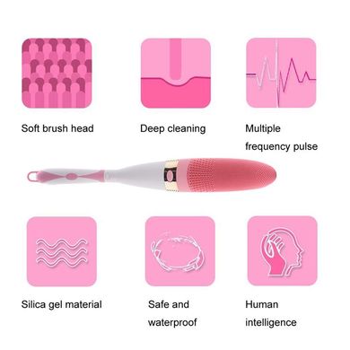 Щётка для мытья тела (MA-42), электрическая силиконовая щетка для ванны, Розовый