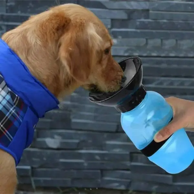Дорожня пляшка, напувалка для собак Aqua Dog 550 мл, Блакитний